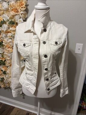 Guess Women's White Denim Jean Jacket